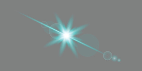 Realistic Light Effect Burst Glow Vector with Lens Flare Optical Element