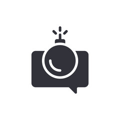 Threatening Message Bomb Concept Inside Speech Bubble
