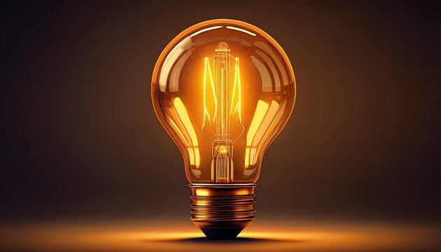 warm glowing vintage style light bulb