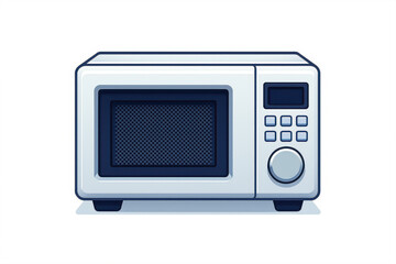 Obraz premium microwave oven with digital keypad buttons and sleek compact kitchen appliance design on white background