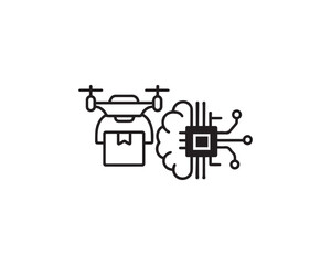 Drone delivery logistics icon vector design illustration.