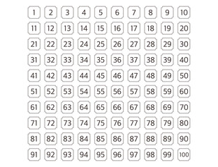 線を使ったエレガントな数字のデザイン 1~100