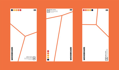 Comic Panel Portrait Moodboard Design with Harmonized Color Palette on Vertical 1:2 Background © Zeronineee