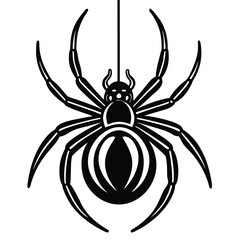 spider hanging vector icon