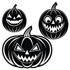 pumpkin face variations vector icon