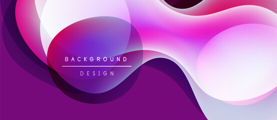 Abstract fluid shapes, vibrant purple hues, smooth gradients. Modern design element for backgrounds, digital art creation.