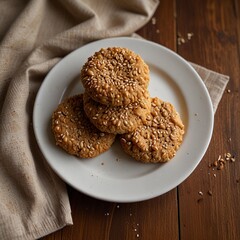 Freshly Baked Golden Sesame Seed Biscuits