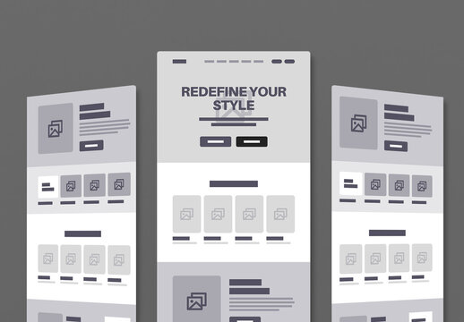 Modern Ecommerce Landing Page Wireframe Template