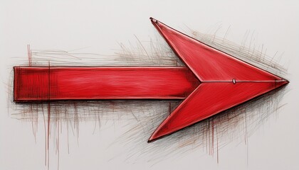 red arrow road sign hand drawing