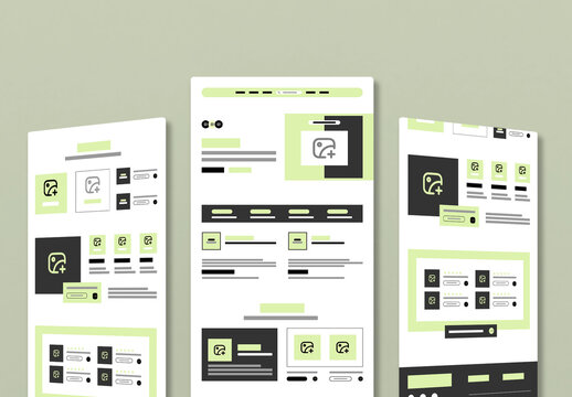 Website Landing Page Wireframe Template for UX and UI Design