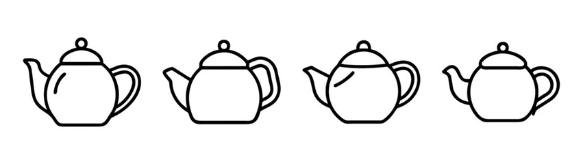 Obraz premium Elegant green tea pot vector illustration