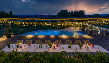 Terme di Rapolano al tramonto