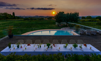 Terme di Rapolano al tramonto