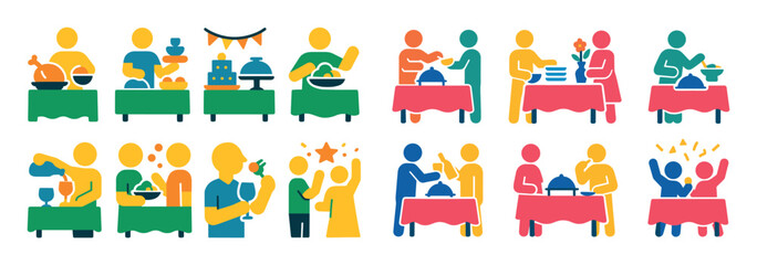 Fototapeta premium Colorful Buffet Icons