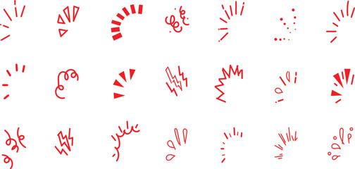 Line speed cartoon effect, boom explosive motion line element set. Comic boom burst, explosive smoke, line speed cartoon vector icon. Hand drawn sketch doodle action effect. Vector illustration
