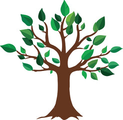 Set of tree illustrations including realistic foliage, abstract shapes, and colorful stylized designs. Suitable for nature, diversity, education, and creative visual projects.