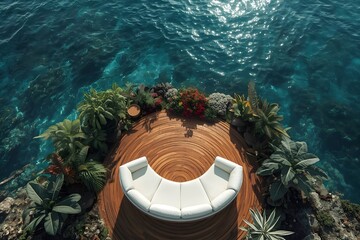 A place made for viewing coral reefs and relaxing at a resort.