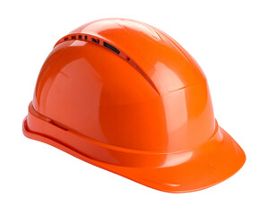 Fototapeta premium Orange Safety Hard Hat Isolated on White