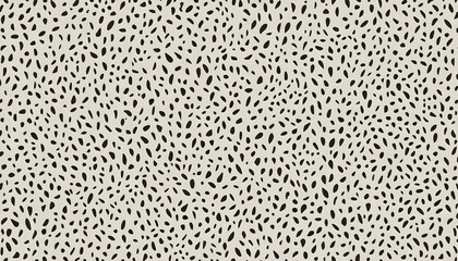 Abstract Black Spots Pattern on Beige Background, Seamless Texture Design.