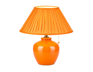 Orange Desk Lamp Isolated on White Background