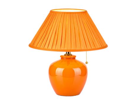 Orange Desk Lamp Isolated on White Background