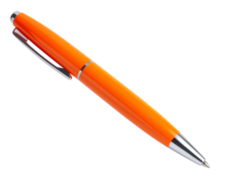 Orange Ballpoint Pen Isolated on White