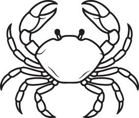 line art crab animal vector