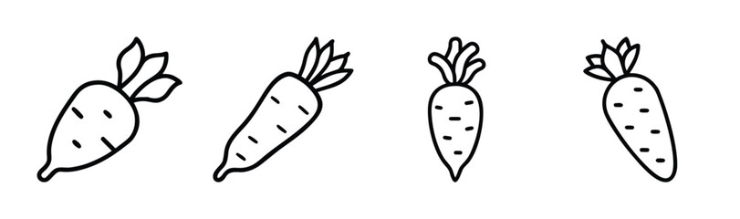Vector daikon radish illustration graphic design scalable icon