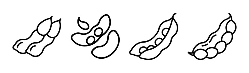 Green edamame pod vector illustration icon food vegetable ingredient