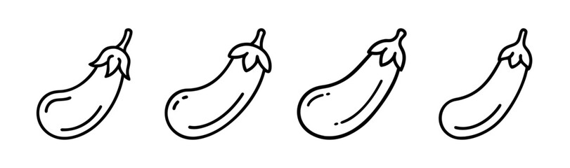 Simple vector illustration of a ripe eggplant vegetable icon