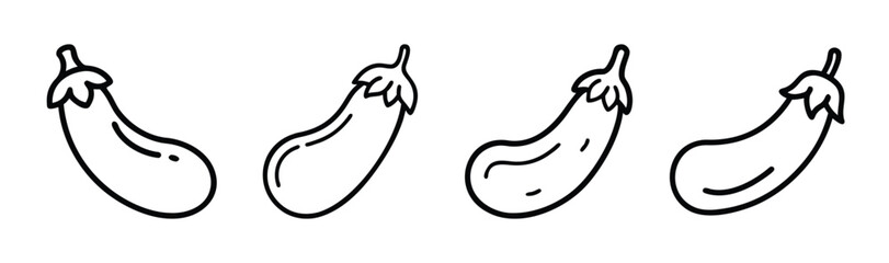 Simple vector illustration of a black eggplant icon