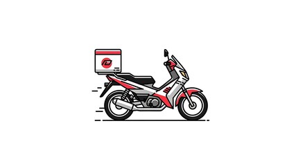 Fototapeta premium Delivery motorcycle vector illustration fast shipping scooter motorbike transport service