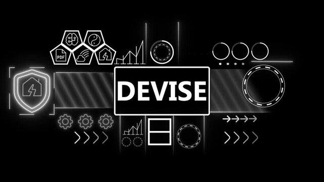DEVISE Background. Digital Shopping Promotion Animation.Discount Offer Video. Glowing Neon Text Effect. Online Business Marketing Concept Design.4k motion video