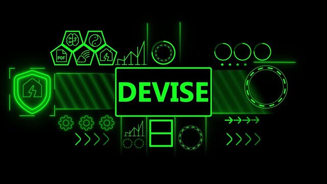 DEVISE Background. Digital Shopping Promotion Animation.Discount Offer Video. Glowing Neon Text Effect. Online Business Marketing Concept Design.4k motion video