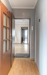Home Corridor, Entrance Hall. Hallway. Walls, Hardwood Floor.