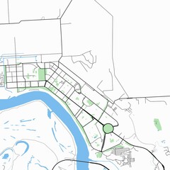Map of the city of Seversk, Tomsk Oblast, Russia.