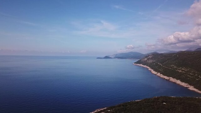 The western coast near Prevlaka peninsula, Croatia, drone clip
