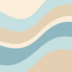 Vector Minimalist Geometric SVG Illustration with Wavy Abstract Shapes in Soft Pastel Colors for Modern Digital Design