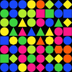 Vector Colorful Geometric SVG Icon Set with Flat Design and Bright Palette