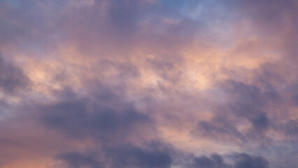 Purple orange background, photo of the evening sky during sunset