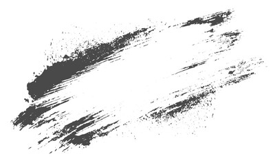 Black brush stroke and splatter vector set on white background, Grunge brush stroke collection with ink splatter texture