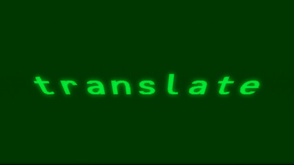 Translate text typing on display screen