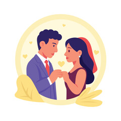 Take a look at this amazing illustration of bride and groom holding hands
