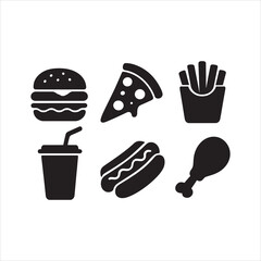 Fried perfection silhouette the essence of French fries black color vector