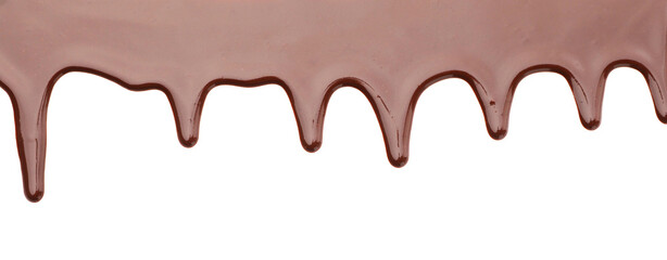 Sample of tasty melted chocolate isolated on white