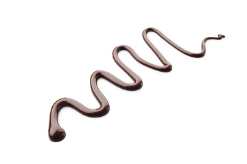 Sample of tasty melted chocolate isolated on white