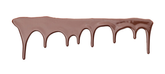 Sample of tasty melted chocolate isolated on white