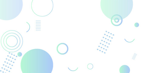 geometric banner background,abstract frame,shape memphis,green and blue gradations,circle shape,colorful,