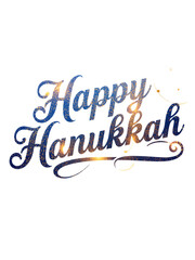 Happy Hanukkah – Festive Greeting Text Design Isolated on White