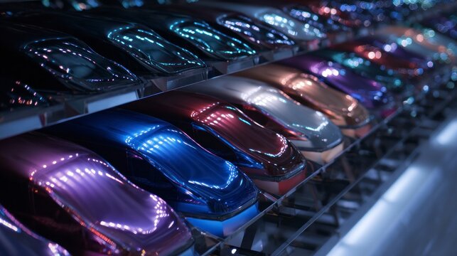 Colorful car paint samples